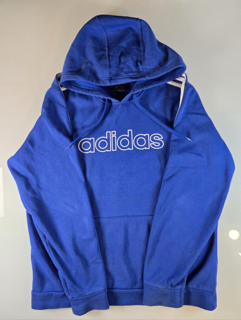 Adidas 3-Stripes Blue Pullover Hoodie Men’s Medium